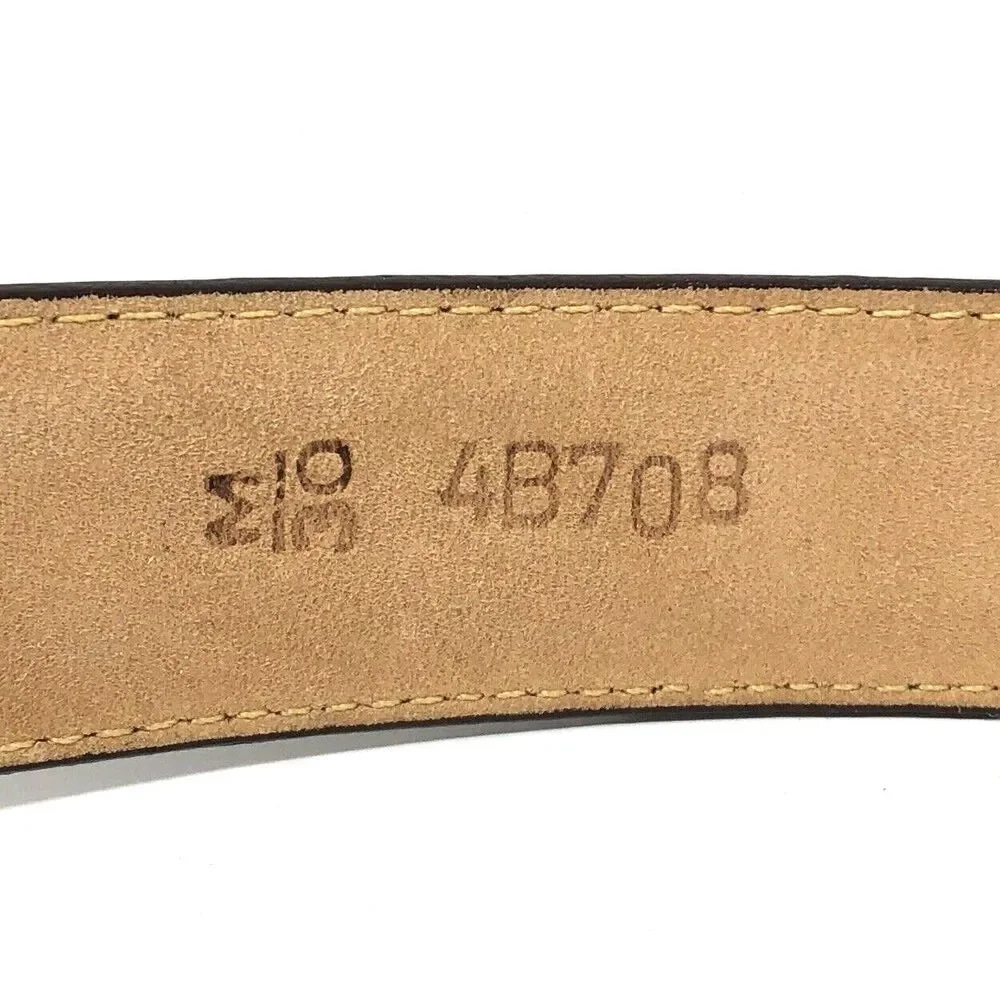 Brighton Croc Embossed Leather Belt Womens M/30 Brown Silver Gold Buckle Glam